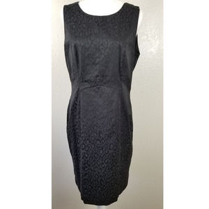 H&M Animal Print Black Lined Dress Sz 14